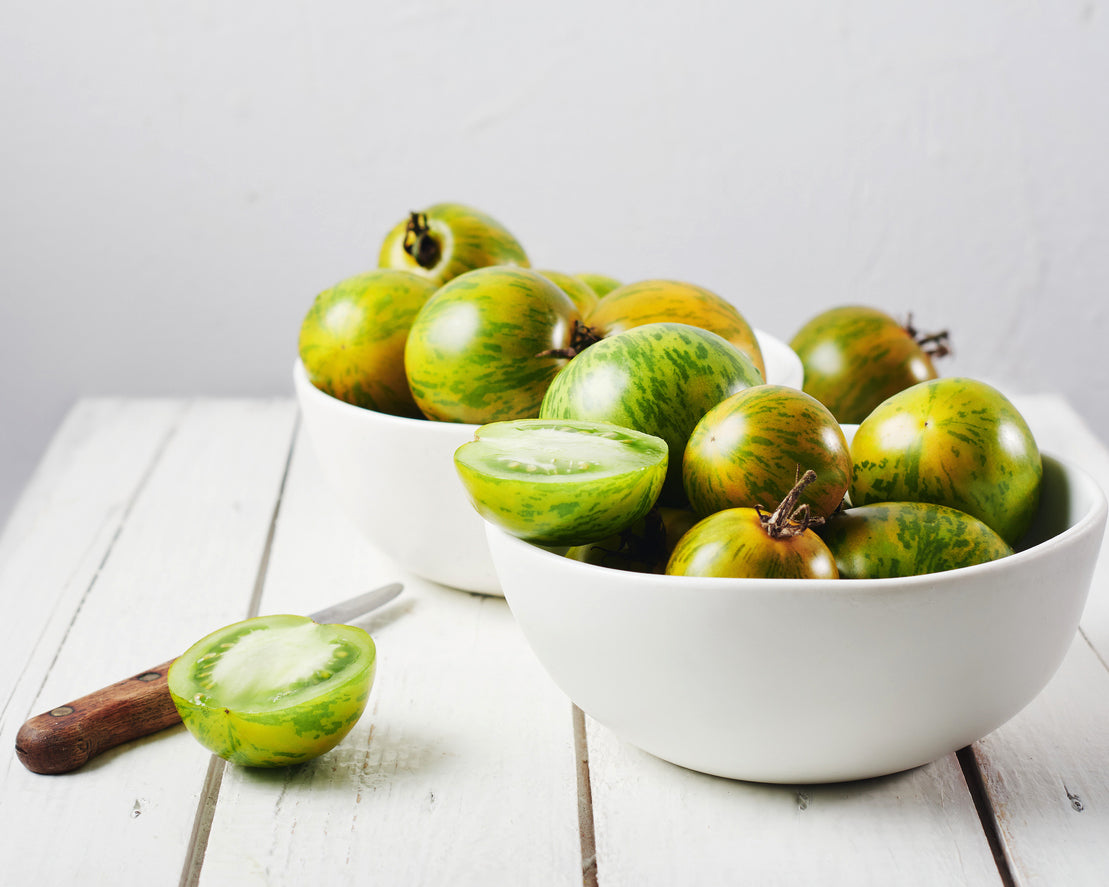 Tomato: Green Bumblebee Cherry