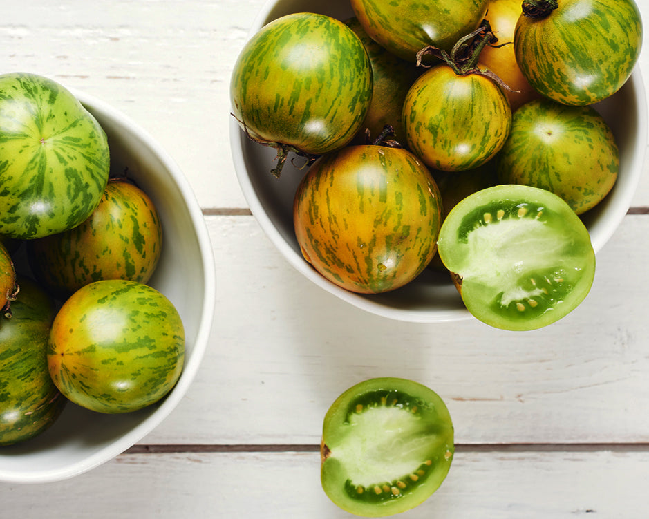 Tomato: Green Bumblebee Cherry