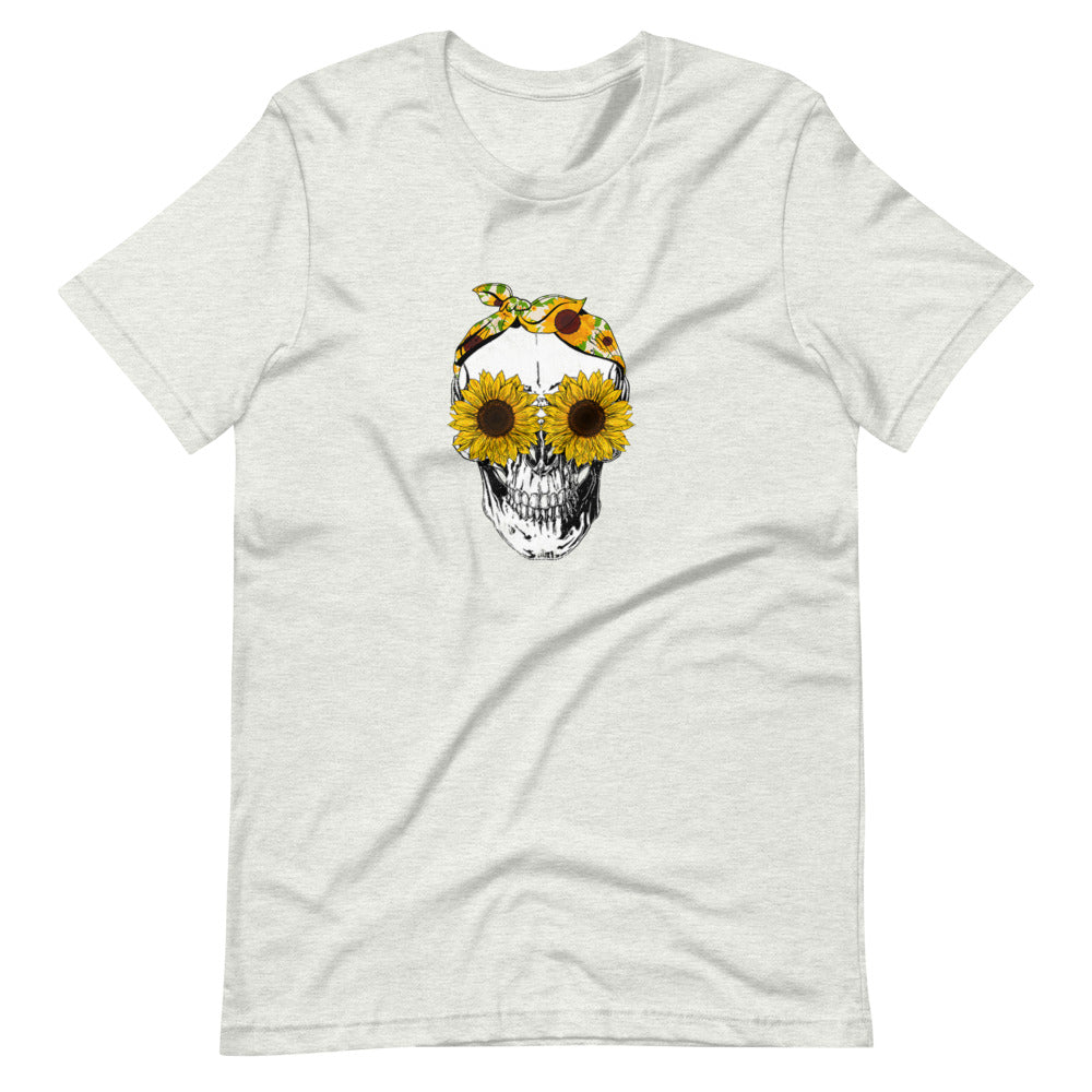 Sunflower Skull Tee Shirt (6149695176859)