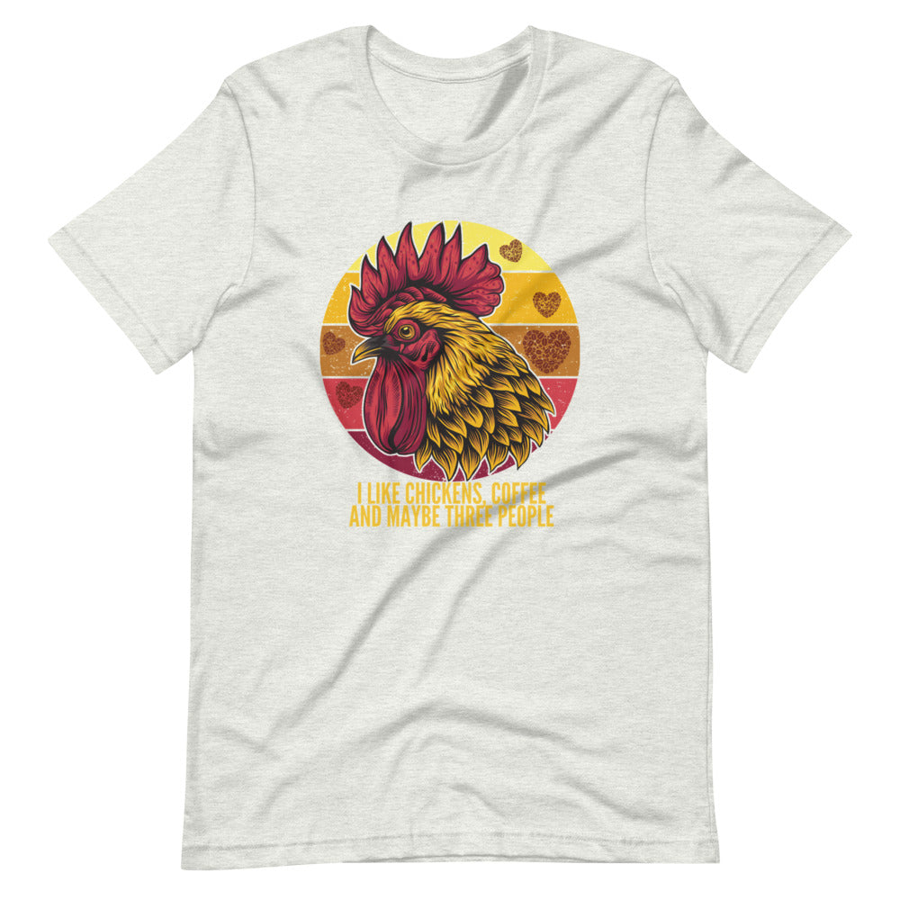 I Like Coffee, Chickens And 3 People Tee Shirt (6162036326555)