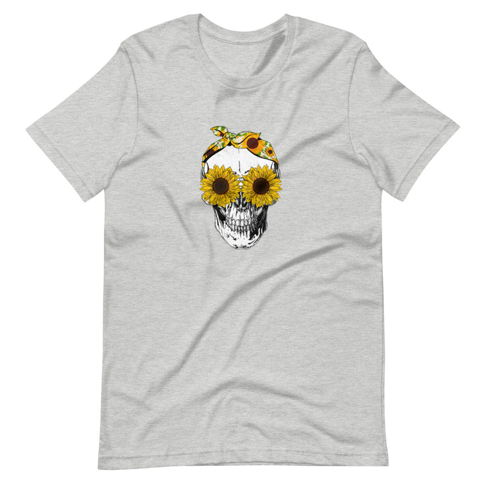 Sunflower Skull Tee Shirt (6149695176859)