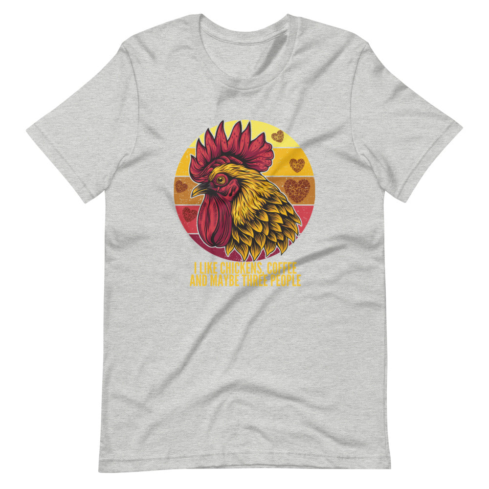I Like Coffee, Chickens And 3 People Tee Shirt (6162036326555)