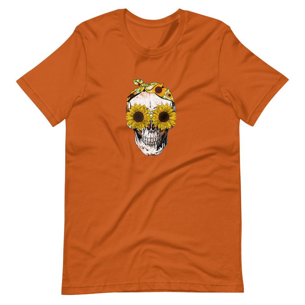 Sunflower Skull Tee Shirt (6149695176859)