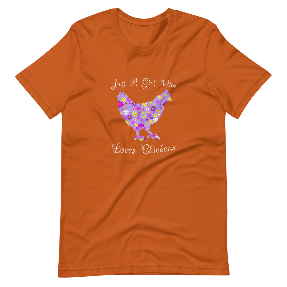Just A Girl Who Loves Chickens Tee Shirt (6149723160731)