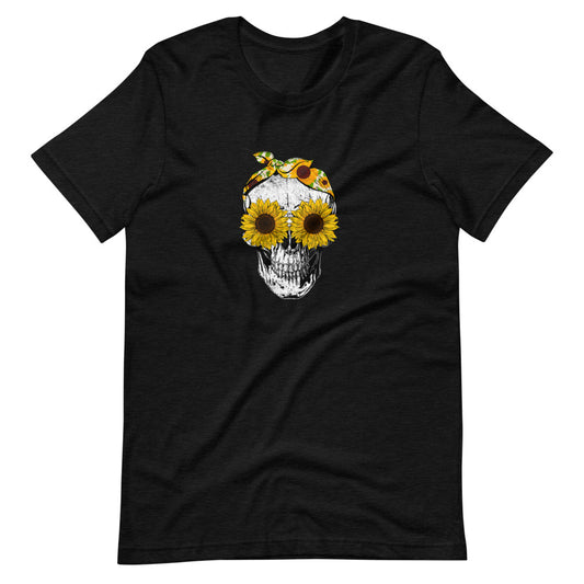 Sunflower Skull Tee Shirt (6149695176859)