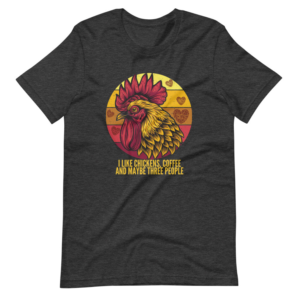I Like Coffee, Chickens And 3 People Tee Shirt (6162036326555)