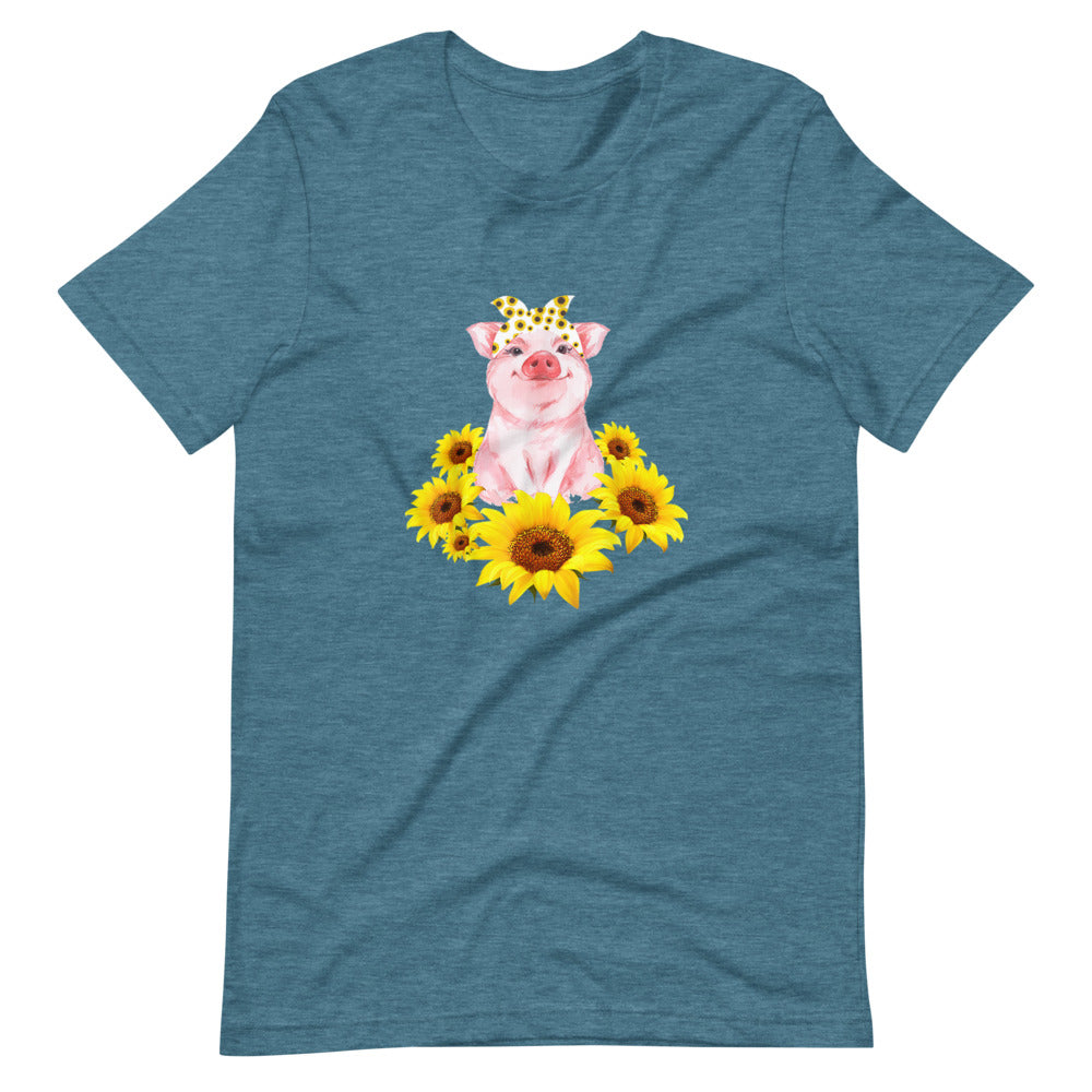 Pig In Sunflowers Tee Shirt (6149695996059)