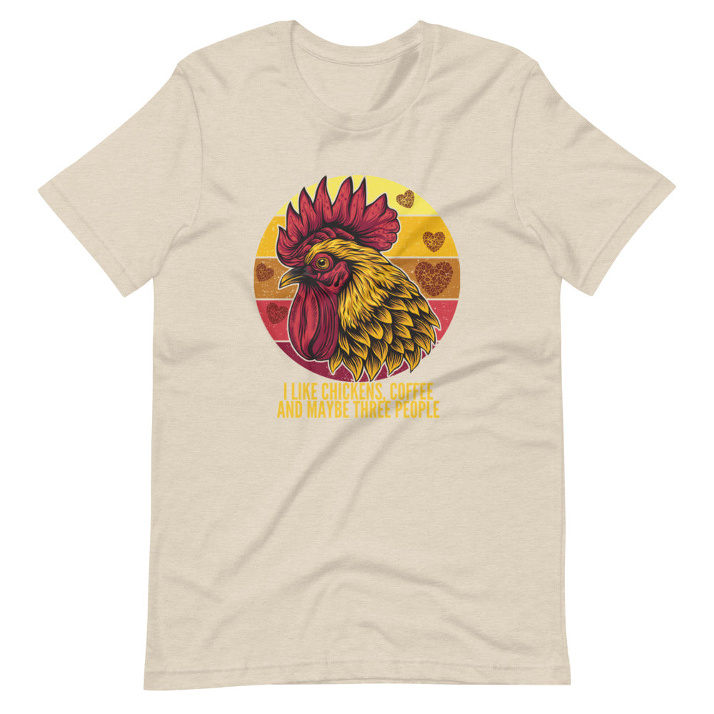 I Like Coffee, Chickens And 3 People Tee Shirt (6162036326555)