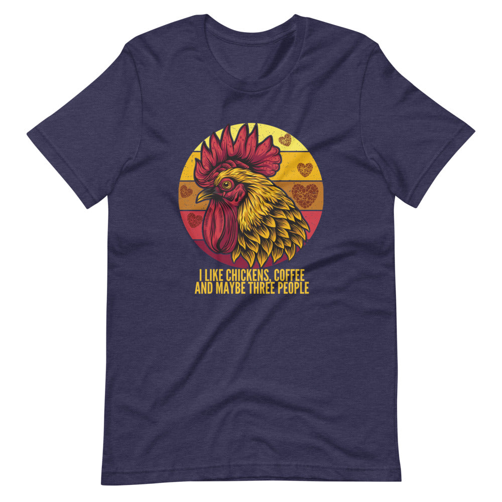 I Like Coffee, Chickens And 3 People Tee Shirt (6162036326555)