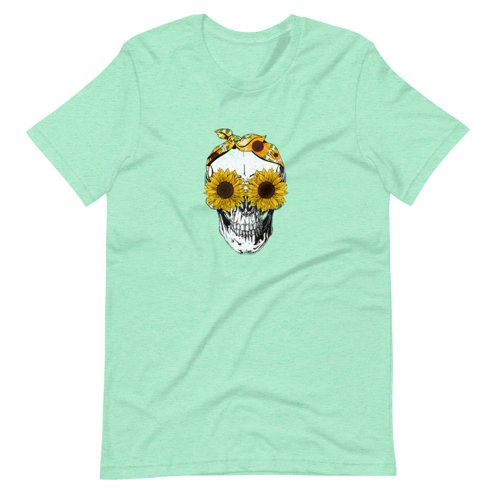 Sunflower Skull Tee Shirt (6149695176859)