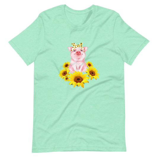 Pig In Sunflowers Tee Shirt (6149695996059)