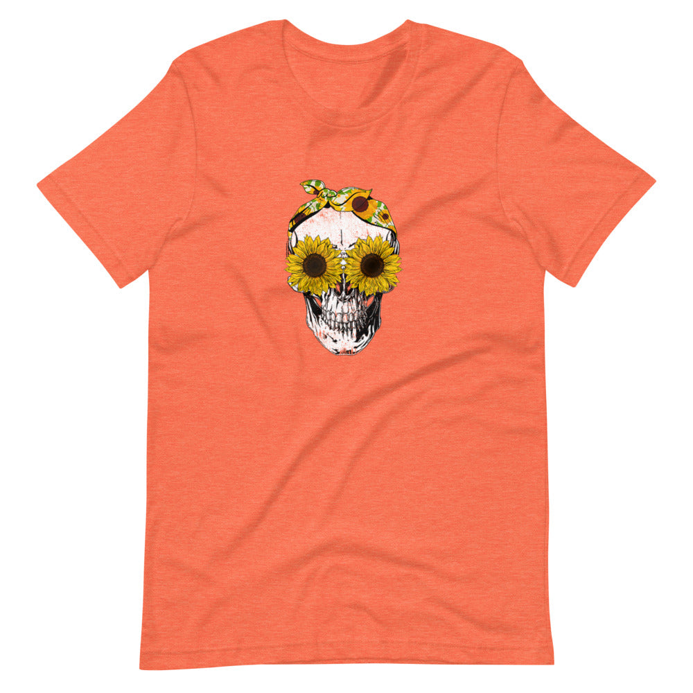 Sunflower Skull Tee Shirt (6149695176859)