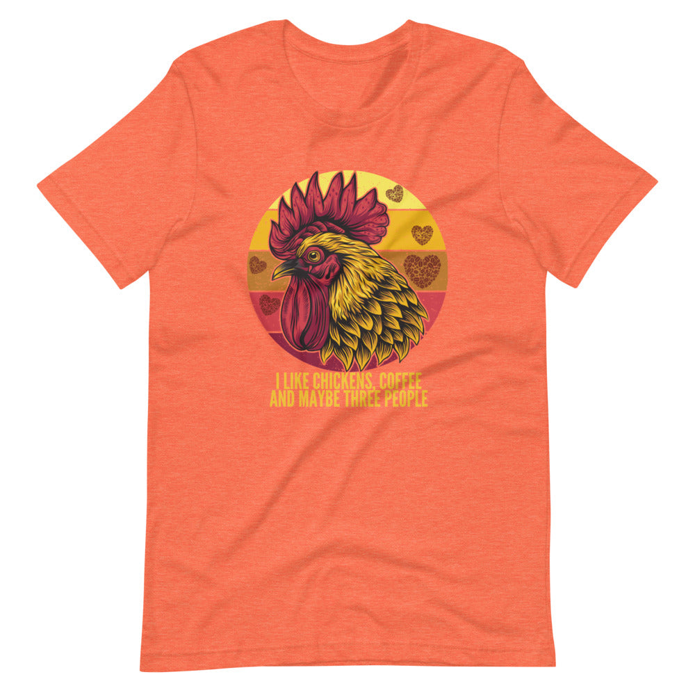 I Like Coffee, Chickens And 3 People Tee Shirt (6162036326555)