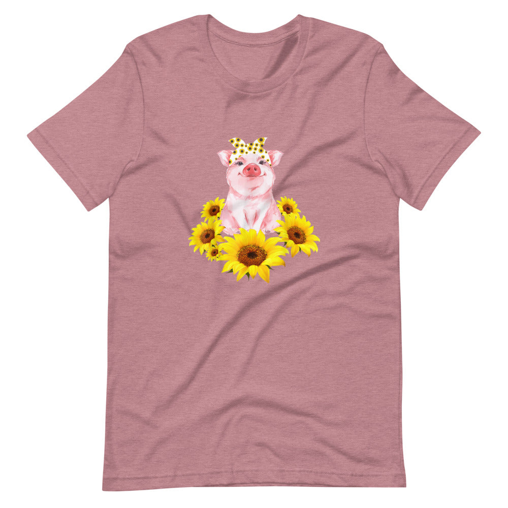 Pig In Sunflowers Tee Shirt (6149695996059)