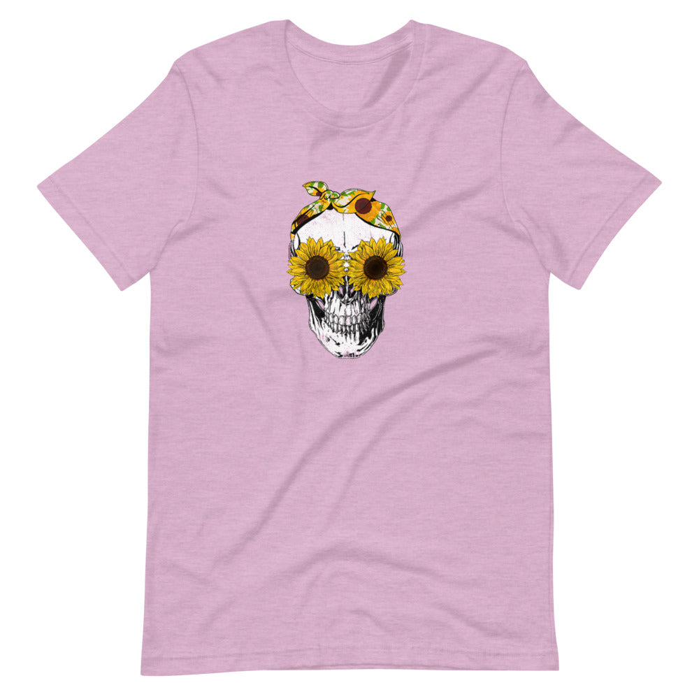 Sunflower Skull Tee Shirt (6149695176859)