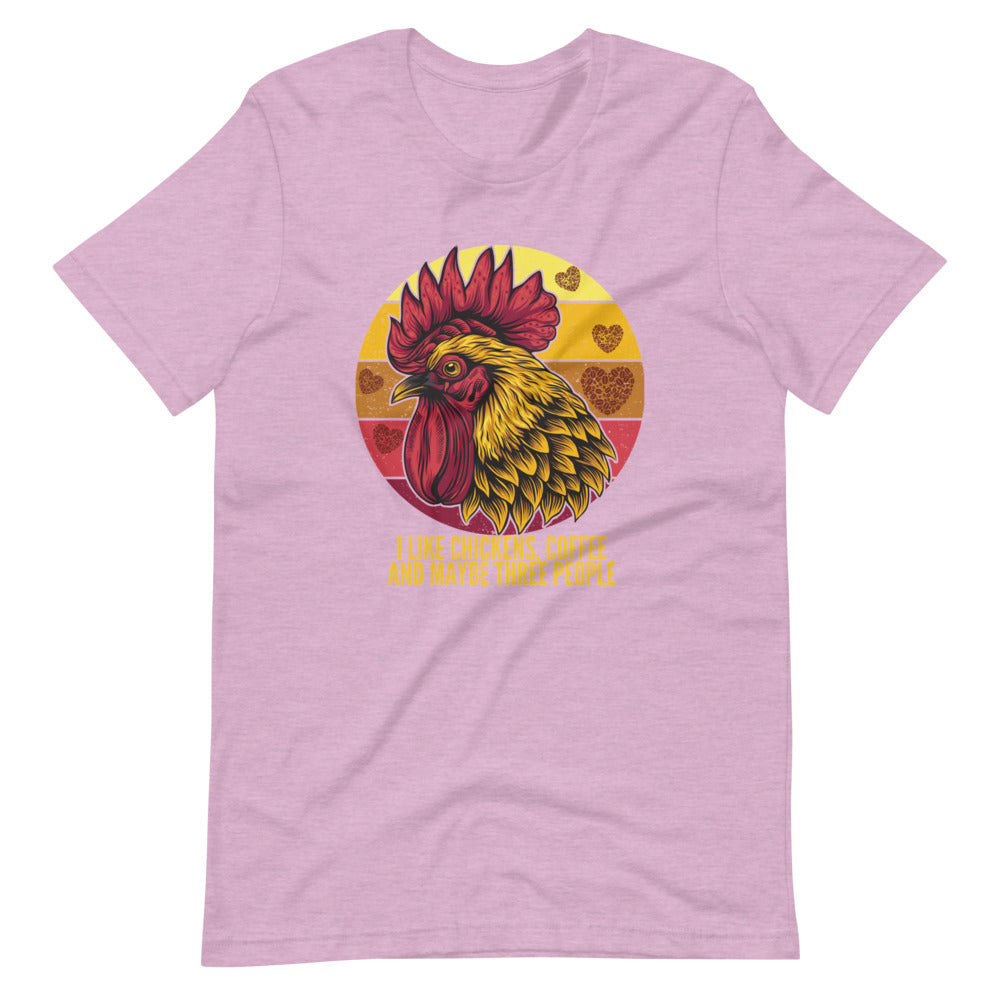 I Like Coffee, Chickens And 3 People Tee Shirt (6162036326555)