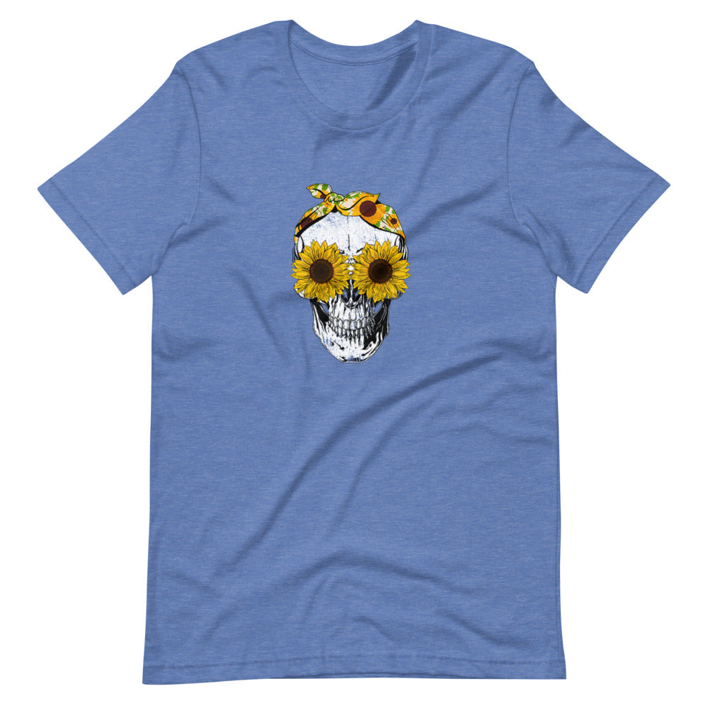 Sunflower Skull Tee Shirt (6149695176859)