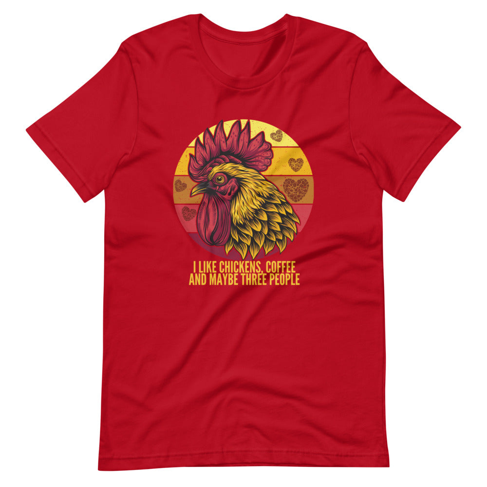 I Like Coffee, Chickens And 3 People Tee Shirt (6162036326555)
