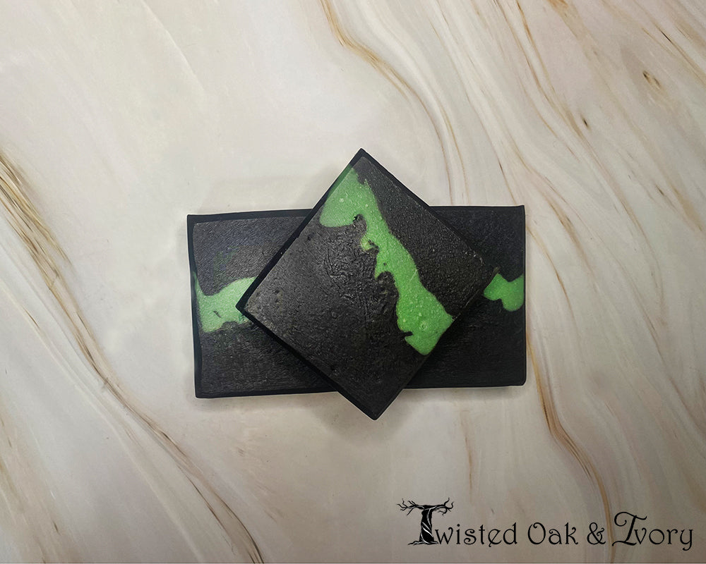 Charcoal & Green Clay Body Bar (limited)