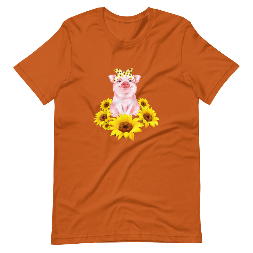Pig In Sunflowers Tee Shirt (6149695996059)