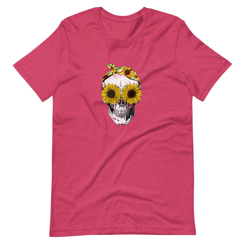 Sunflower Skull Tee Shirt (6149695176859)